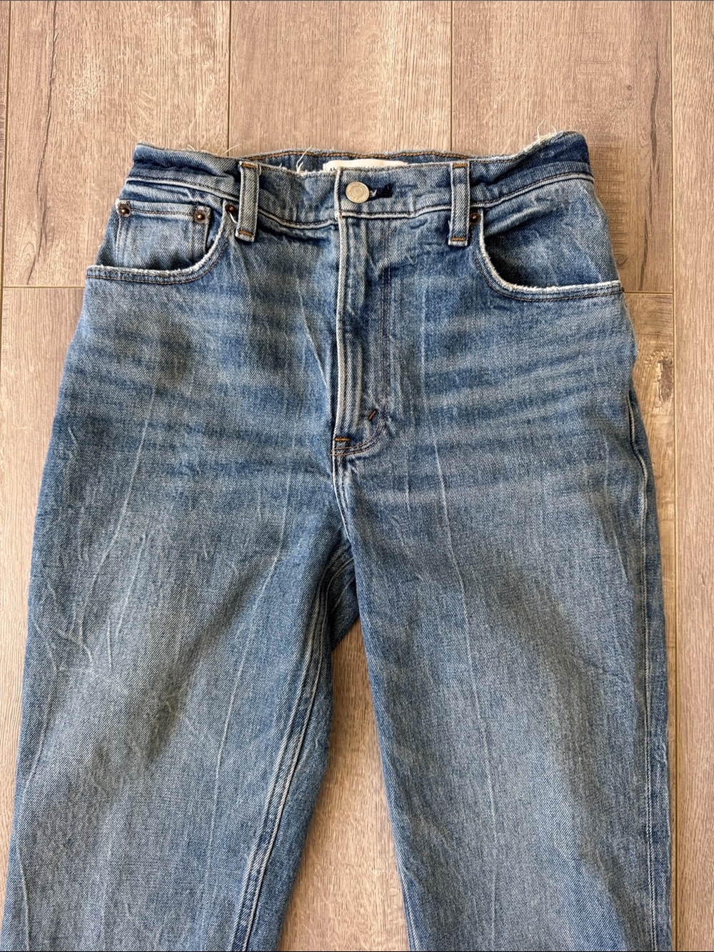 Abercrombie 90s Straight Ultra High Rise Jeans Medium Wash Size 26S Minimalist - Picture 4 of 8